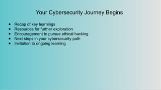 Ethical Hacking and Cyber Security for Beginners | PPTX