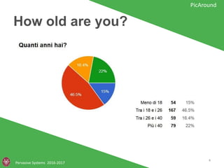 How old are you?
Pervasive Systems 2016-2017
PicAround
4
 