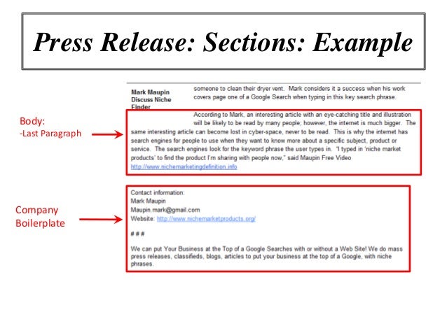 How to write a boilerplate press release