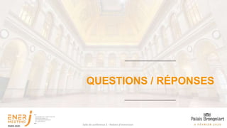 Salle de conférence 3 - Ateliers d'immersion
QUESTIONS / RÉPONSES
 