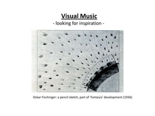 Visual Music
- looking for inspiration -

Oskar Fischinger: a pencil sketch, part of ‘Fantasia’ development (1936)

 