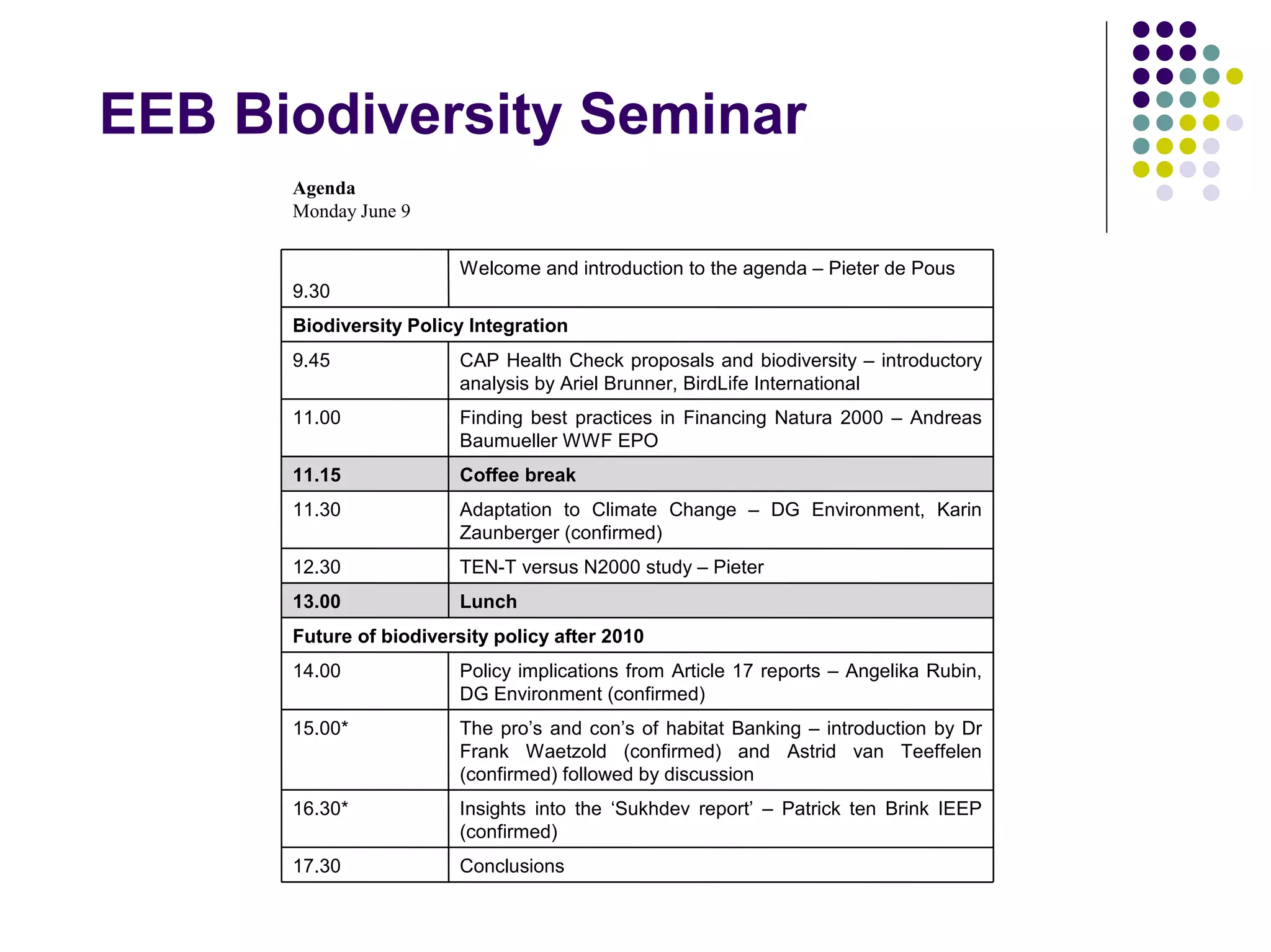 EEB and EU Biodiversity Policy - Warsaw '08