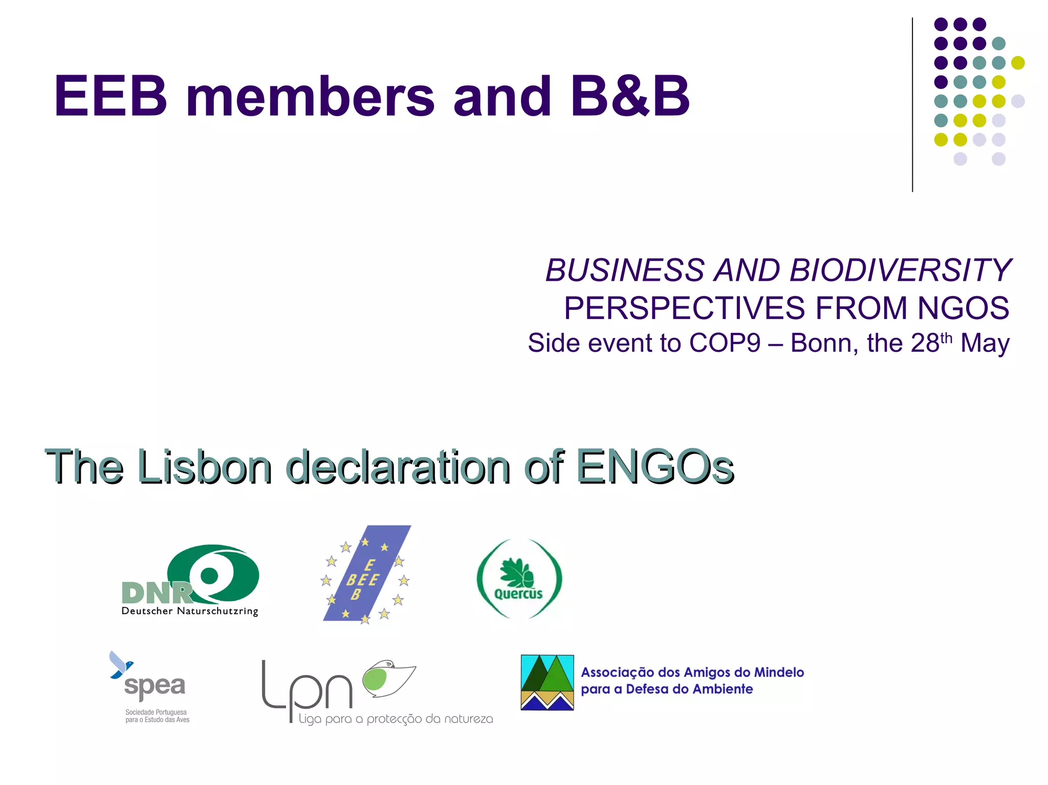 EEB and EU Biodiversity Policy - Warsaw '08