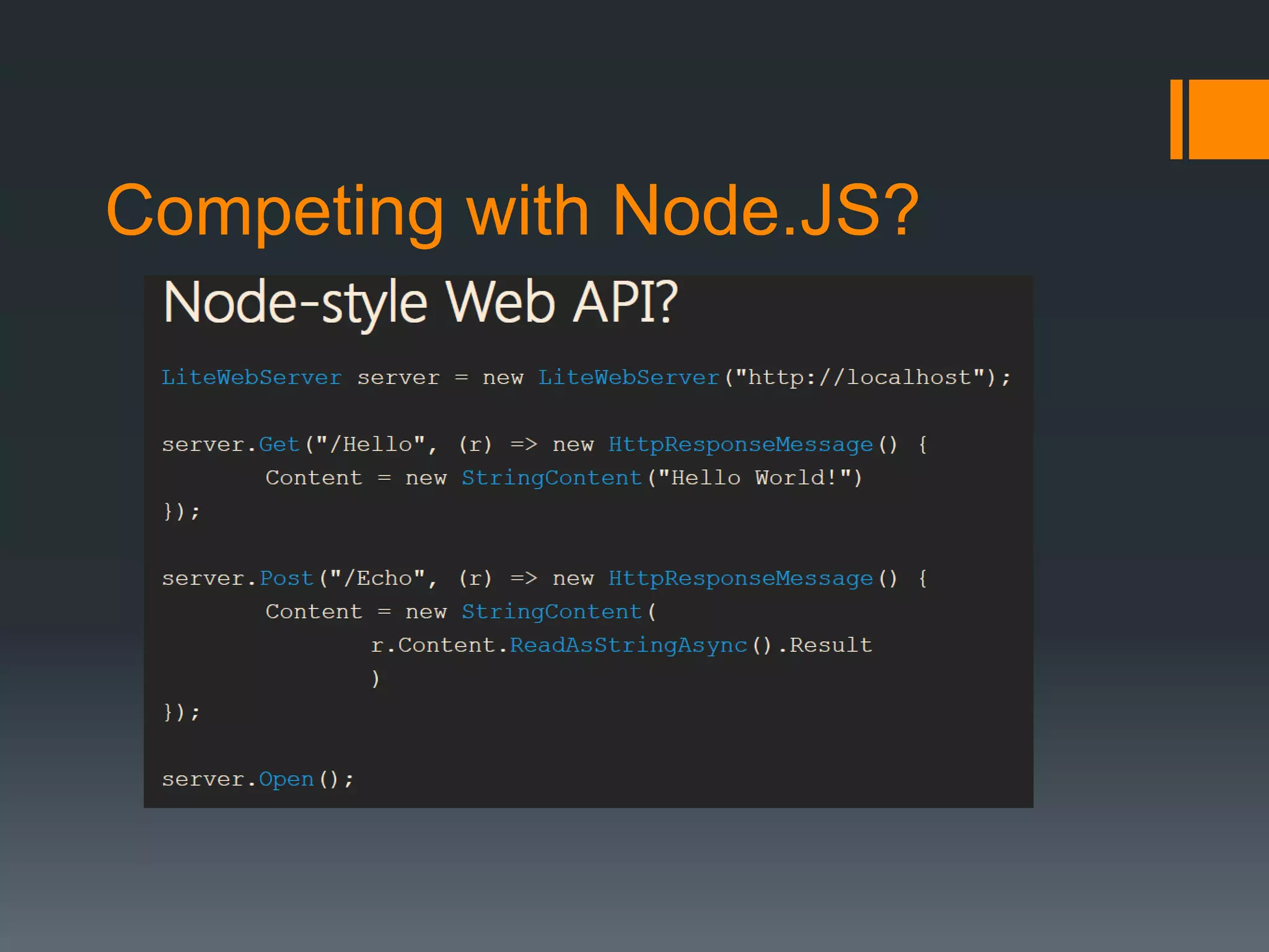 Competing with Node.JS?
 