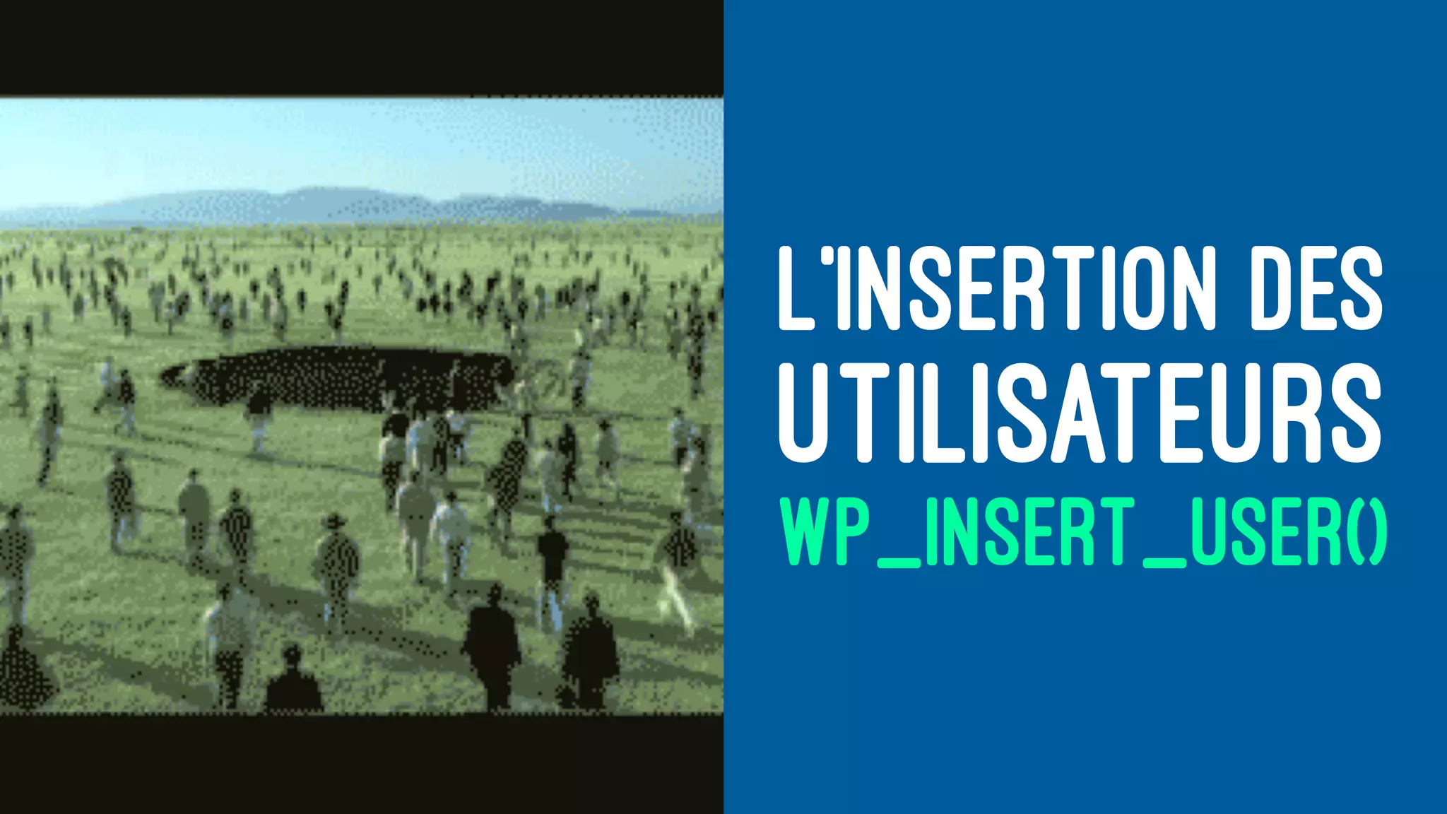 L’INSERTION DES
UTILISATEURS
WP_INSERT_USER()
 