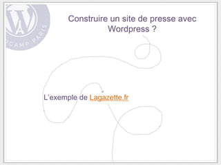 Construire un site de presse avec
                 Wordpress ?




L’exemple de Lagazette.fr
 