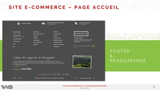 S I T E E - C O M M E R C E – P A G E A C C U E I L
F O O T E R
&
R É A S S U R A N C E
3434
E-Commerce WordPress, un outil polyvalent & flexible
Etude de cas
 