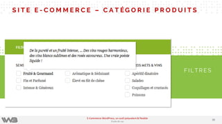 S I T E E - C O M M E R C E – C A T ÉG O R I E P R O D U I T S
F I L T R E S
5050
E-Commerce WordPress, un outil polyvalent & flexible
Etude de cas
 