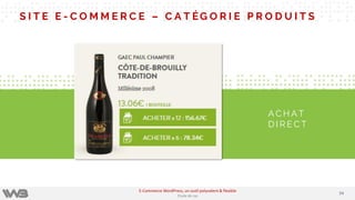 S I T E E - C O M M E R C E – C A T ÉG O R I E P R O D U I T S
A C H A T
D I R E C T
5454
E-Commerce WordPress, un outil polyvalent & flexible
Etude de cas
 
