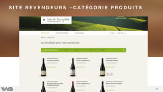 5858
E-Commerce WordPress, un outil polyvalent & flexible
Etude de cas
S I T E R E V E N D E U R S – C A T ÉG O R I E P R O D U I T S
 