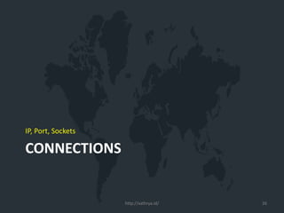 CONNECTIONS
IP, Port, Sockets
http://xathrya.id/ 26
 