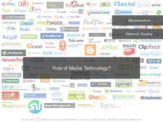 Mediatization


                            Network Society




Role of Media Technology?
 