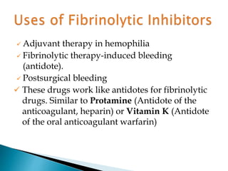 Adsuvan Rug ppt Presentation of thrombolytics drugs by Dr xrshad Danish | PPTX