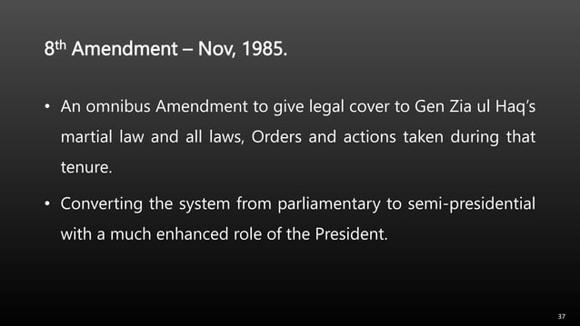Major Constitutional Amendments in Constitution of Pakistan 1973 | PPTX