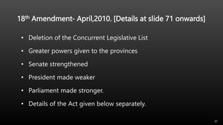Major Constitutional Amendments in Constitution of Pakistan 1973 | PPTX