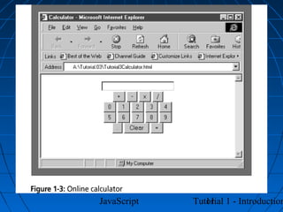 JavaScript      11
             Tutorial 1 - Introduction
 