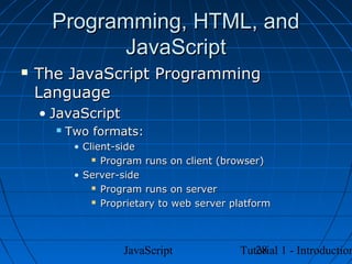 introduction to javascript | PPT