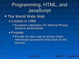introduction to javascript | PPT
