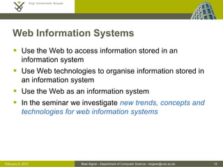 Introduction - Lecture 1 - Seminar Web Information Systems Technology ...