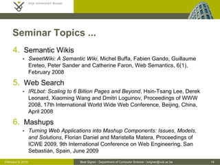 Advanced Web Topics Introduction - Lecture 1 - Seminar Web Information Systems Technology ...