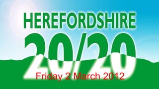 Friday 2 March 2012
 