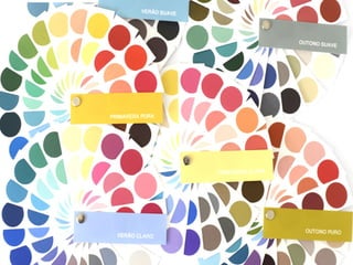 Para facilitar a escolha de roupas e maquiagens de acordo com seu
mix de cores, ande sempre com sua Cartela Cromática.
(encomenda à parte)
 