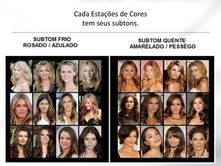 Cada Estações de Cores
tem seus subtons.
 