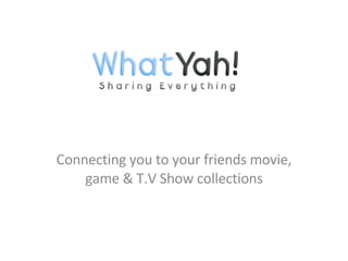 Connecting you to your friends movie, game & T.V Show collections 