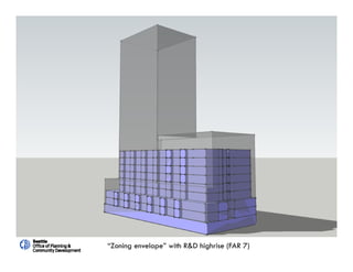 28
Floor Area Ratio (FAR)
“Zoning envelope” with R&D highrise (FAR 7)
 