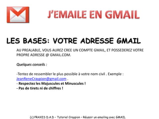 J'emaile avec GMAIL