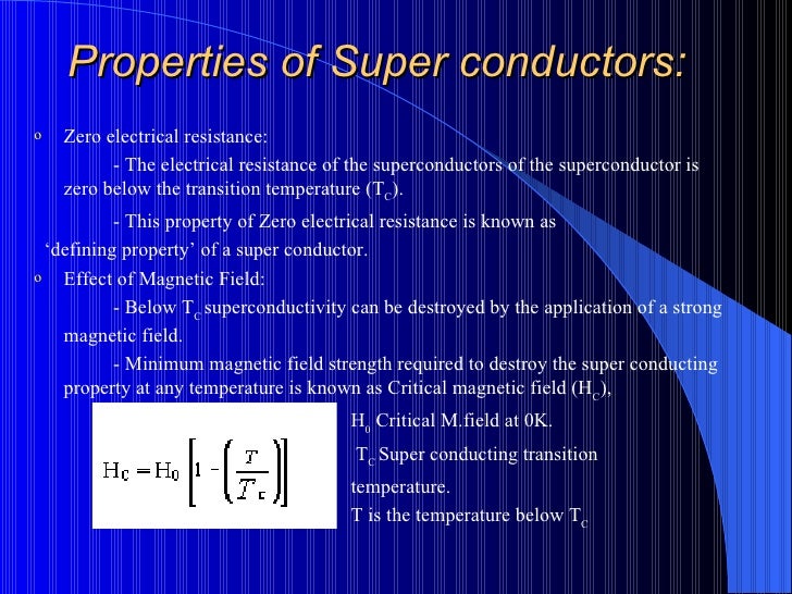 Super Conductors