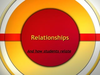 Relationships And how students relate 