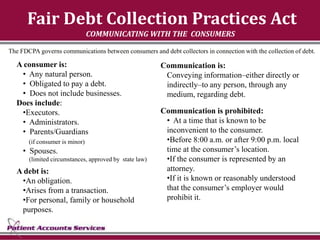 Prohibited Collection Practices Patient Account Services | PPTX