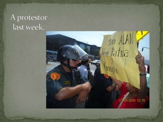 A protestor last week.