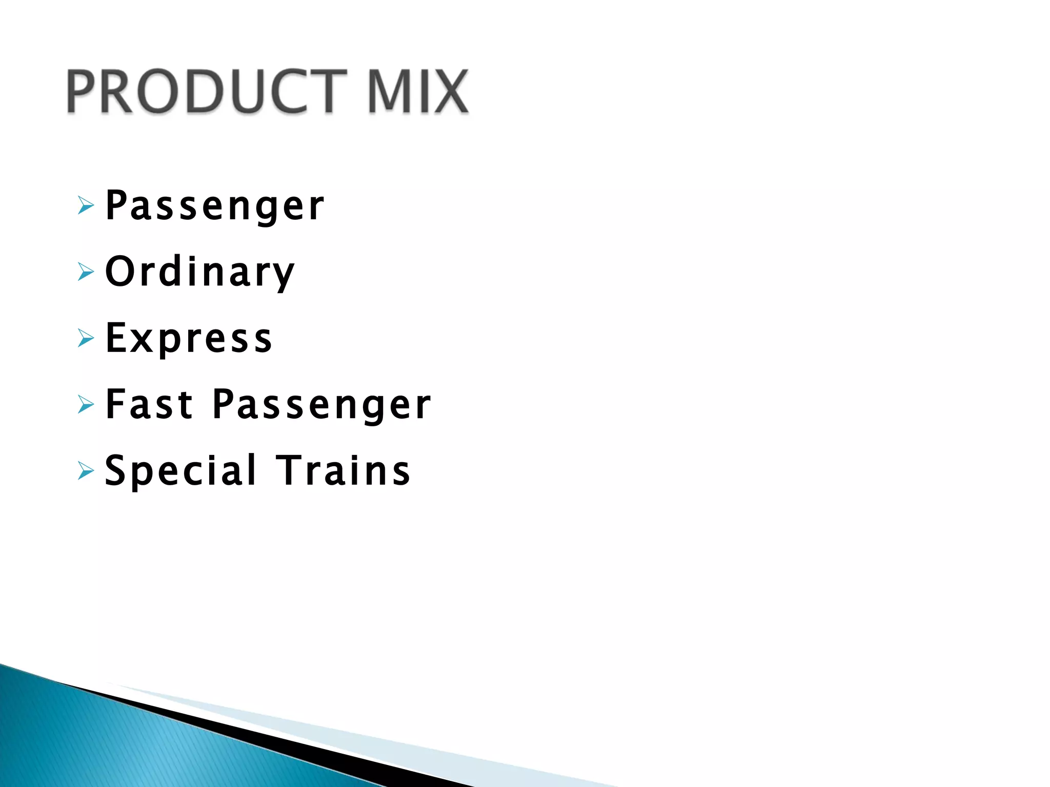 Passenger Ordinary Express Fast Passenger Special Trains 