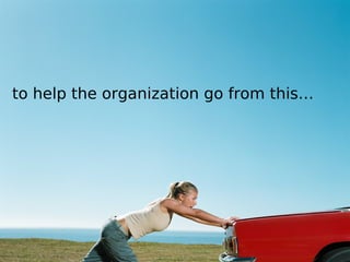 to help the organization go from this 