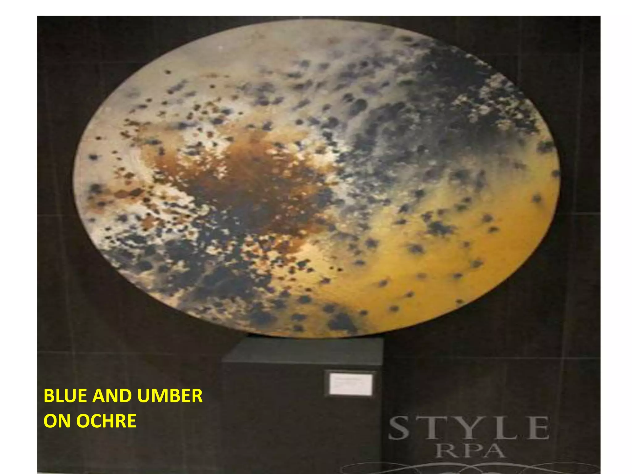 BLUE AND UMBER
ON OCHRE