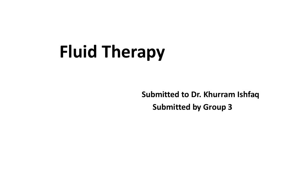 Fluid therapy of animals