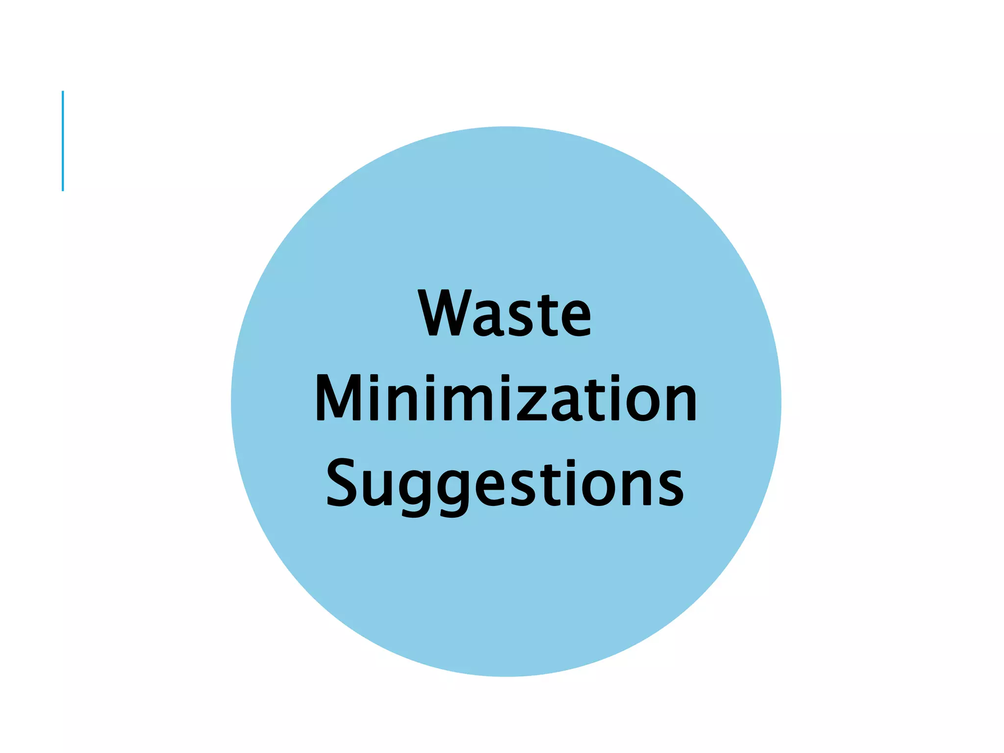 Waste
Minimization
Suggestions
 