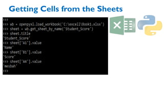 Getting Cells from the Sheets
 