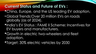 Electric vehicles ppt presentation 14 slides pdf ,pros and cons | PPTX