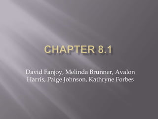 Chapter 8.1 David Fanjoy, Melinda Brunner, Avalon Harris, Paige Johnson, Kathryne Forbes 