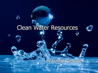 Clean Water Resources By Gabija Rimkute 