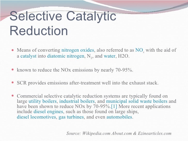 Selective Catalytic Reduction of NOx