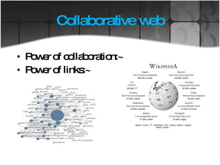 Collaborative web Power of collaboration:~ Power of links:~ 