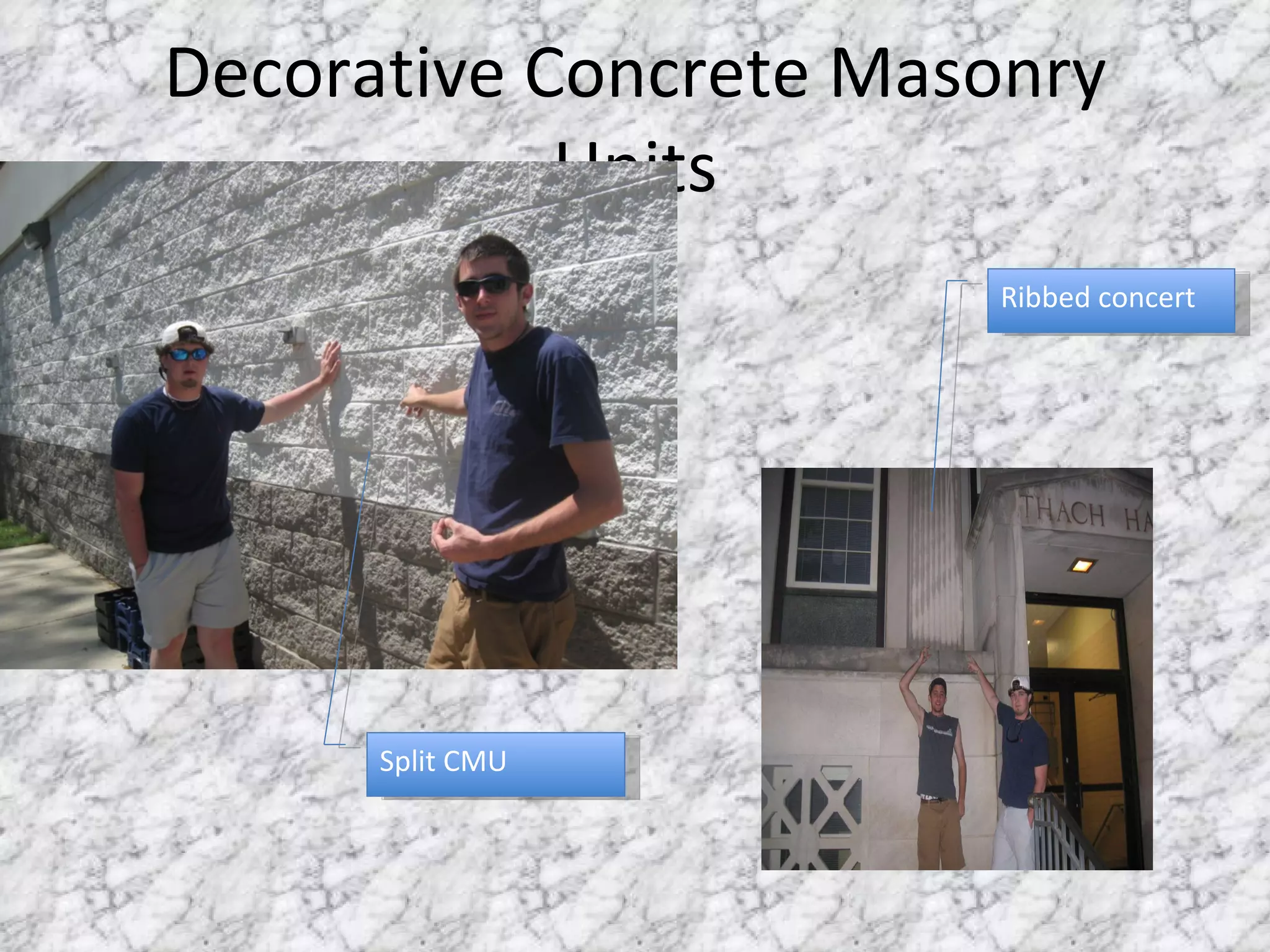 Decorative Concrete Masonry Units Ribbed concert Split CMU 