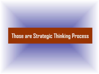 Those are Strategic Thinking Process
 