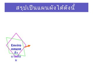 Enviro
nment
สิ่ง
แวดล้อ
ม
สรุปเป็นแผนผังได้ดังนี้
 