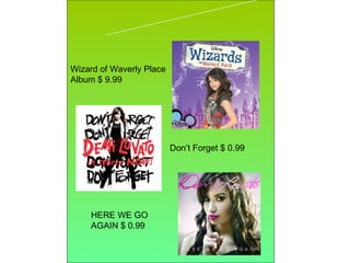 HERE WE GO AGAIN $ 0.99  Wizard of Waverly Place Album $ 9.99 Don’t Forget $ 0.99 CD mania 