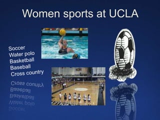 Women sports at UCLA SoccerWater polo BasketballBaseball Cross country 